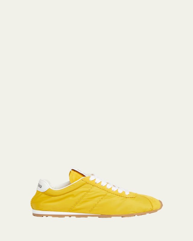 Low-Top Nylon & Suede Sneakers